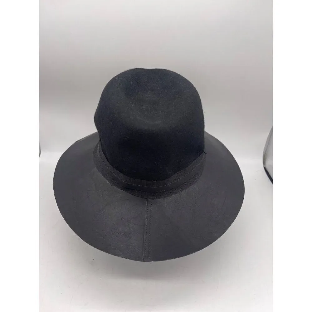 Vince Camuto Women Black Wool Floppy Adjustable Hat One Size NWT <3